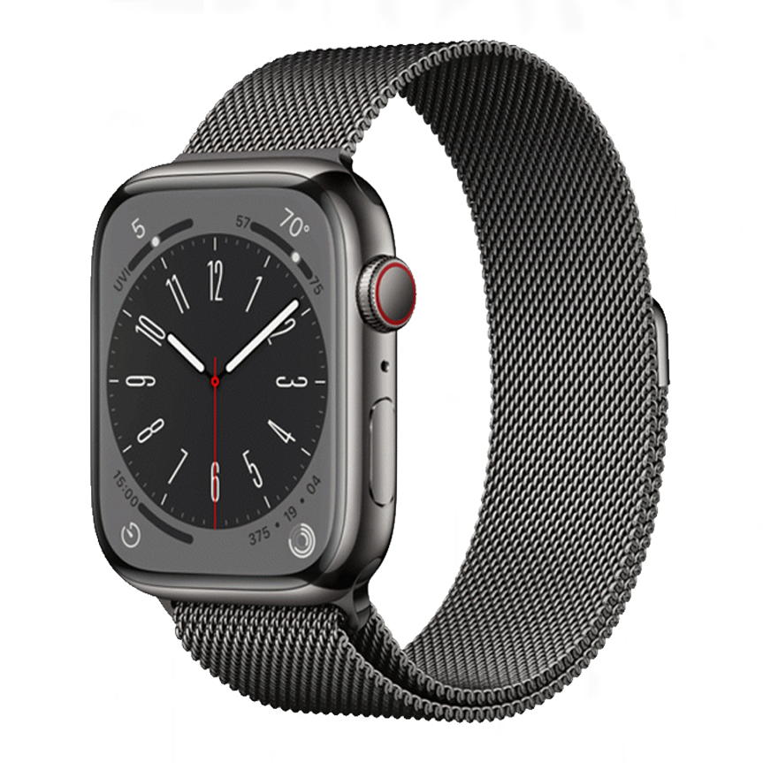 Apple Watch Series 8 45mm Graphite Stainless Steel Case with Milanese Loop